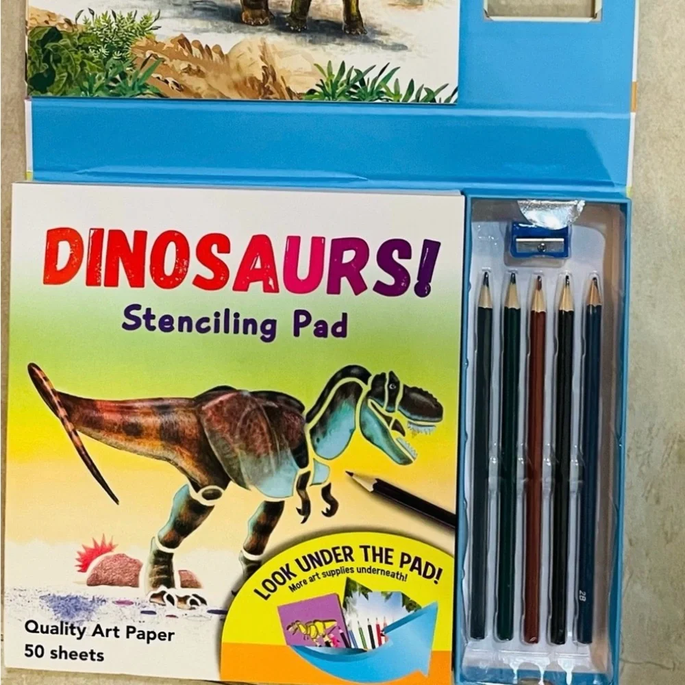 Draw Dinosaurs Stencil & Color Kit & Safari Ltd® TOOBS® Dinos